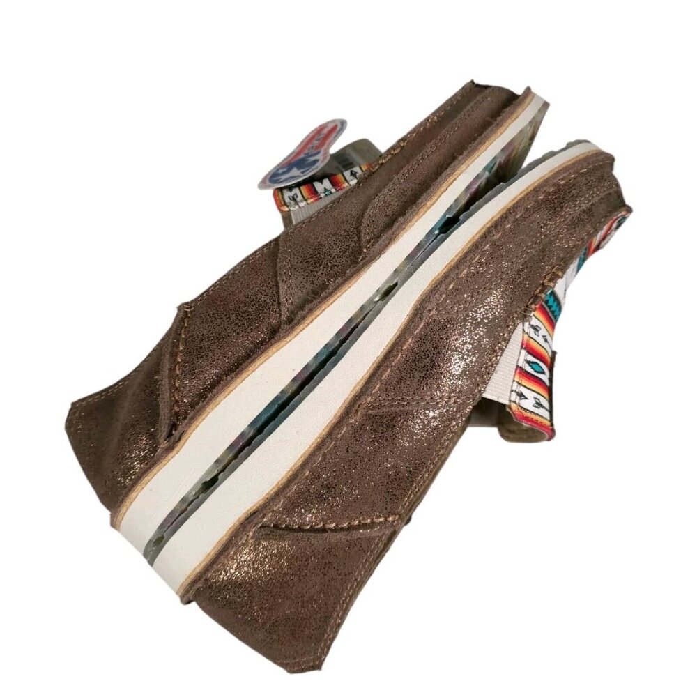 NEW ARIAT Cruiser Casual Shoes Rose Gold Aztec Arrow Print Glittery Size US 10 - Picture 4 of 6